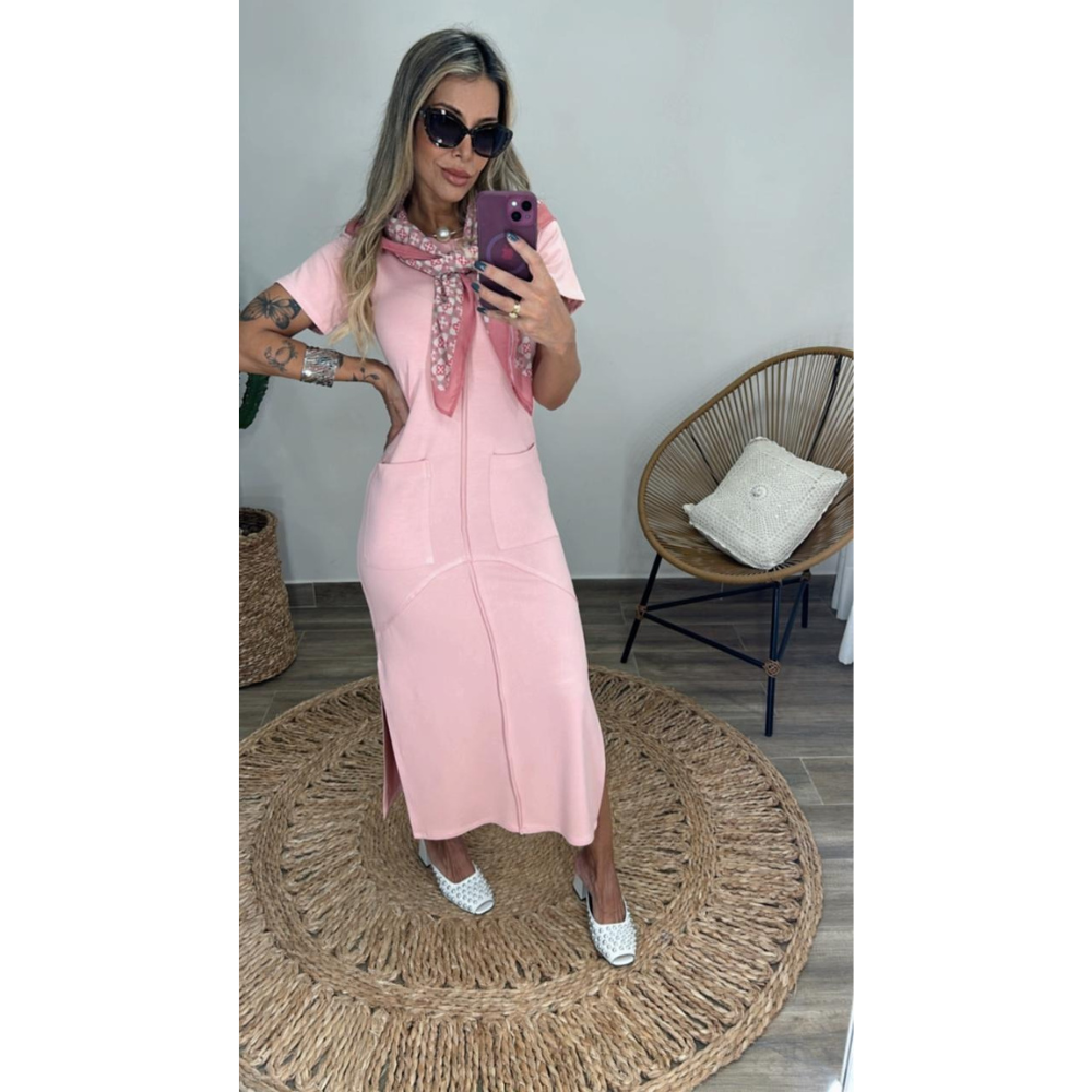 Vestido Feminino Casual Moletinho Viscose Leve