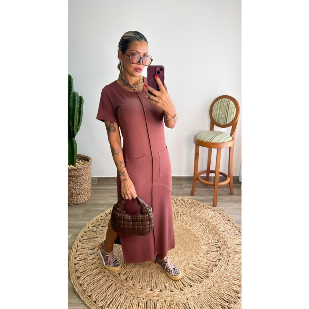 Vestido Feminino Casual Moletinho Viscose Leve