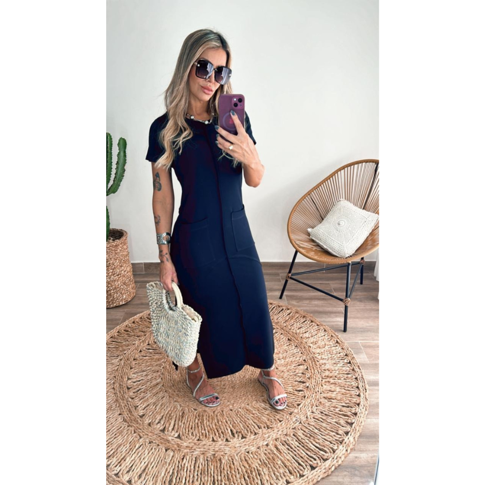 Vestido Feminino Casual Moletinho Viscose Leve