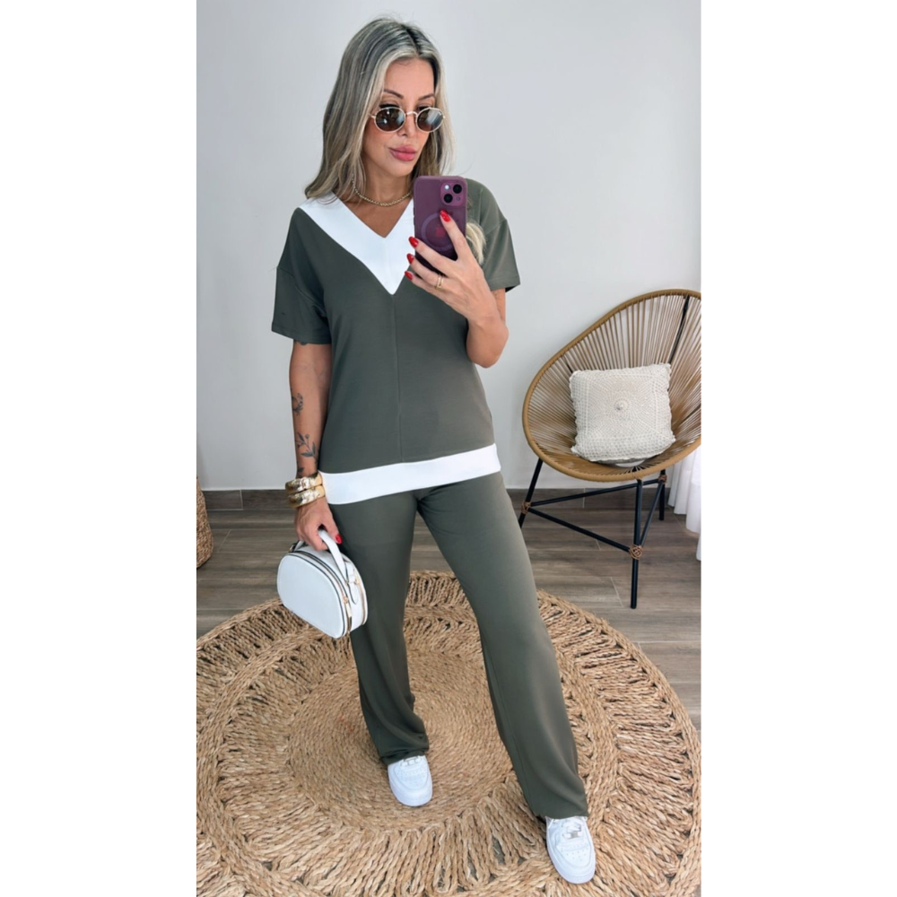 Conjunto Confortável Moletinho de Viscose Encorpado