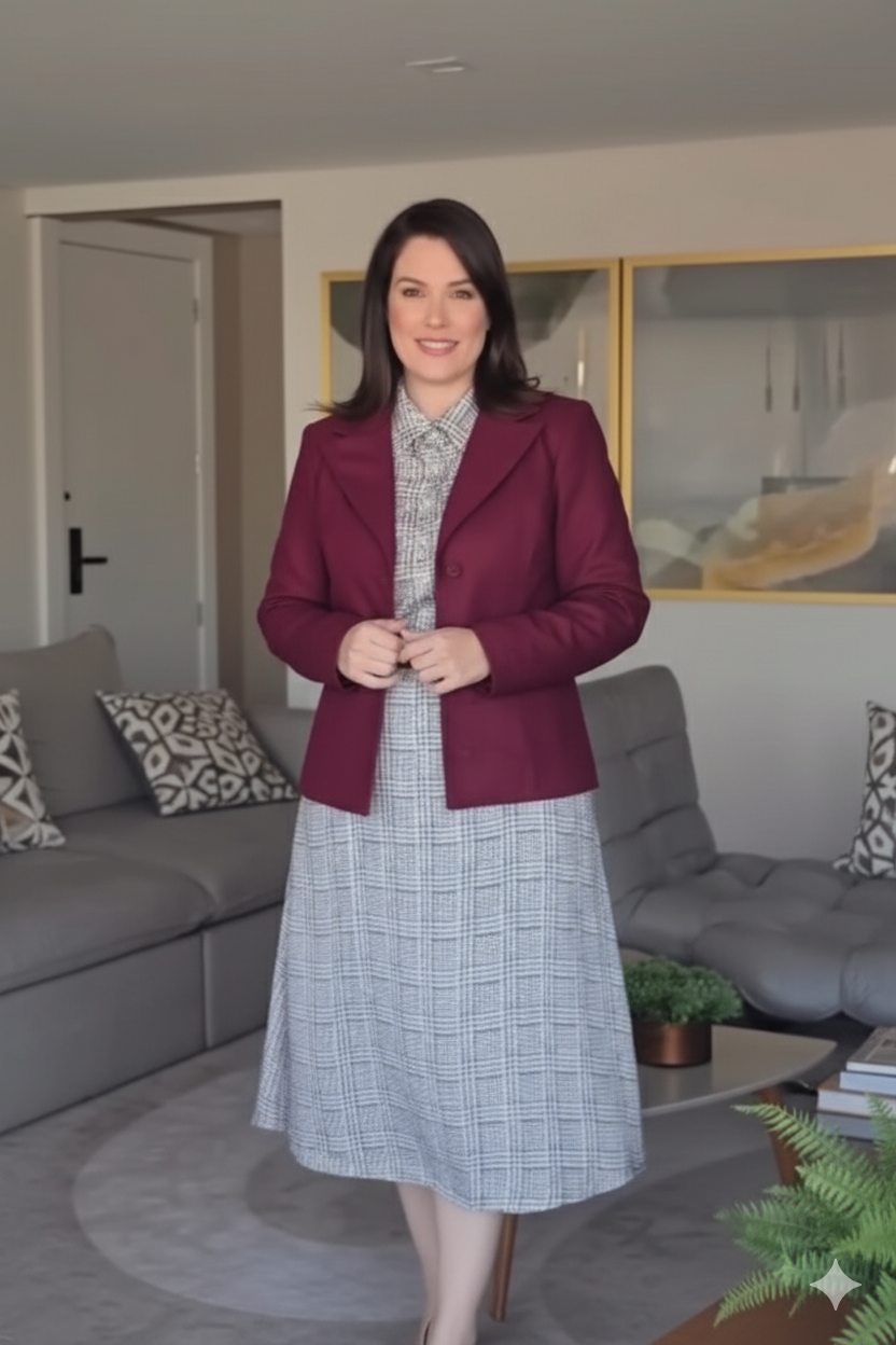 Casaco Feminino em Lã Batida Elegância