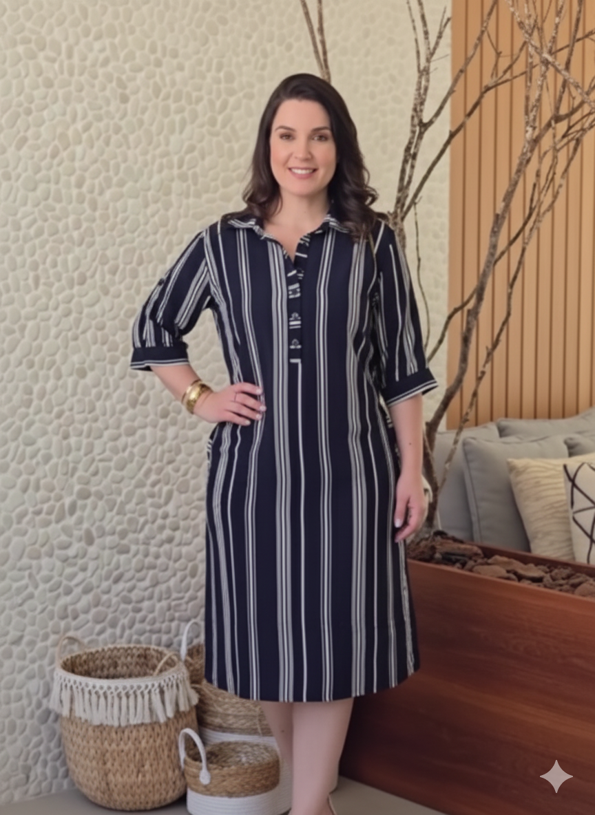 Vestido Viscolinho Leve e Sofisticado com Forro