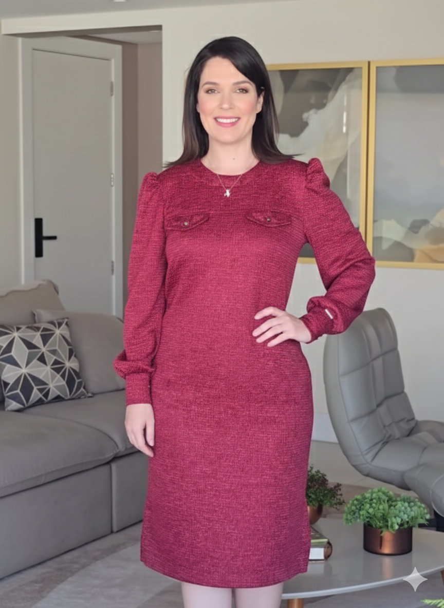 Vestido Lanzinha Jacquard Elegância