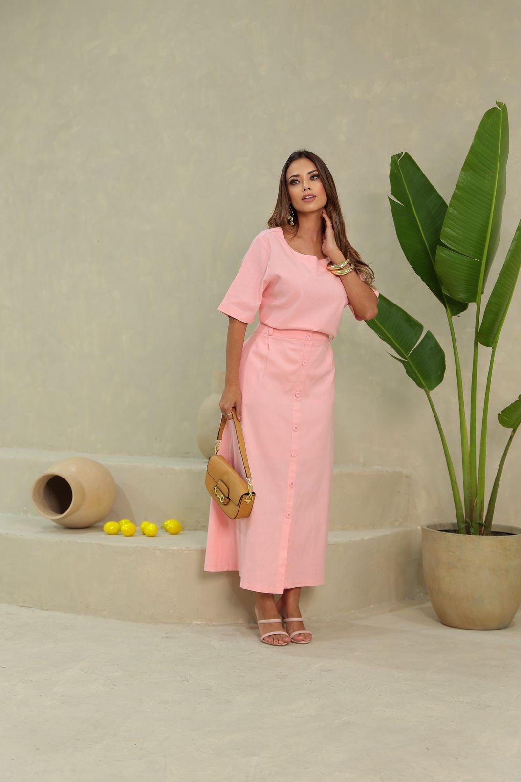 Conjunto Sofisticado Linho Viscose com Elastano